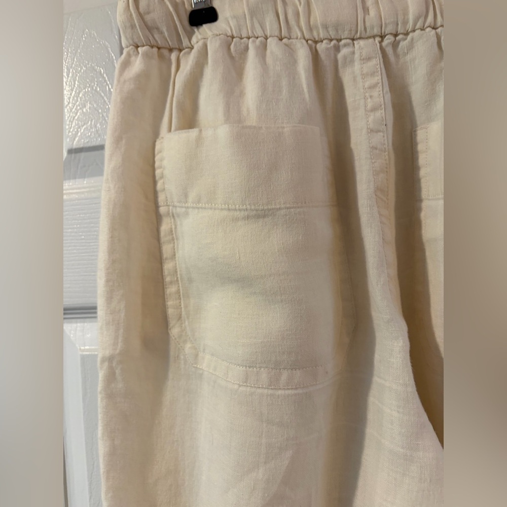 Everlane Bone Color The Linen Pull-On Barrel Pant Size S - Picture 3 of 11